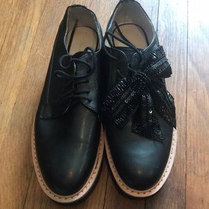 Zara basic black lace ups